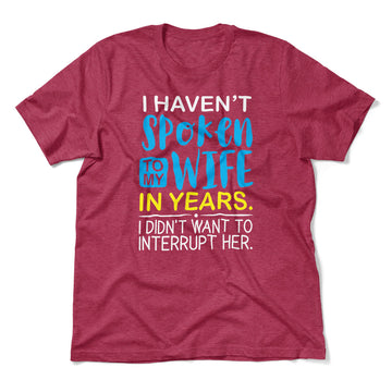 My Wife Knows Everything Men/Unisex T-Shirt in Heather Raspberry color